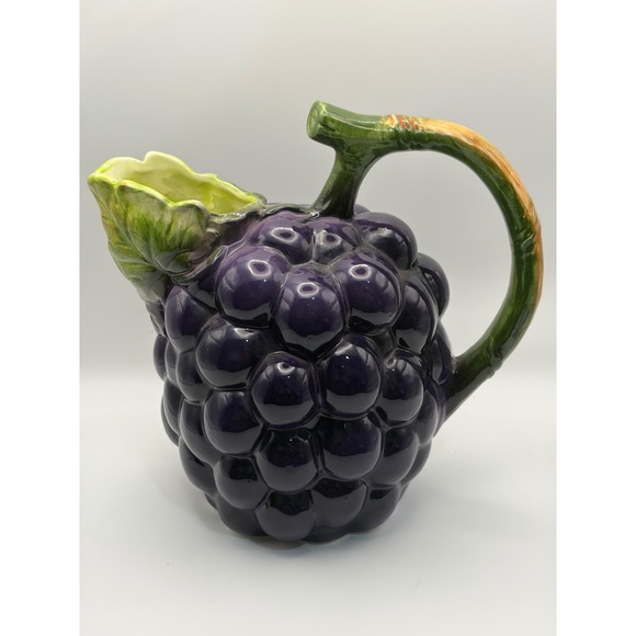 The Haldon Group Other - Vintage 1981 The Haldon Group Ceramic Grape Cluster Pitcher Purple Figural Vase